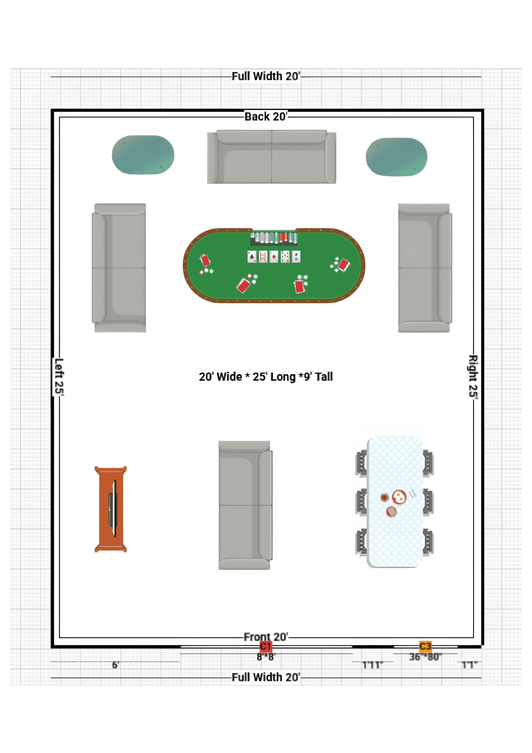 20x25 Garage Floor Plan
