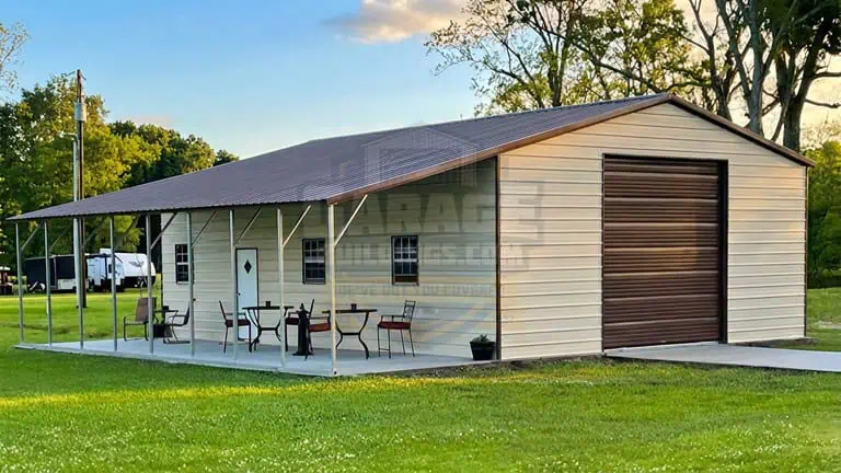30x40 Garage With Lean-To